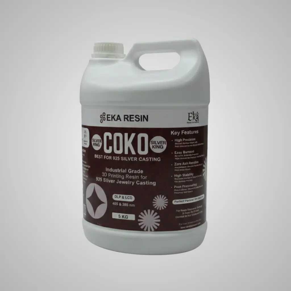 EKA COKO Castable Resin - 5kg Bulk Pack for Professional Jewellery Casting 2 EKA Resin COKO Castable 3D Printing Resin for Silver Casting